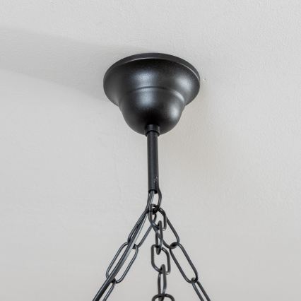 Brilagi - Kattokruunu ROATA ketjulla 5xE14/40W/230V, halkaisija 50 cm, pyökki/pähkinä