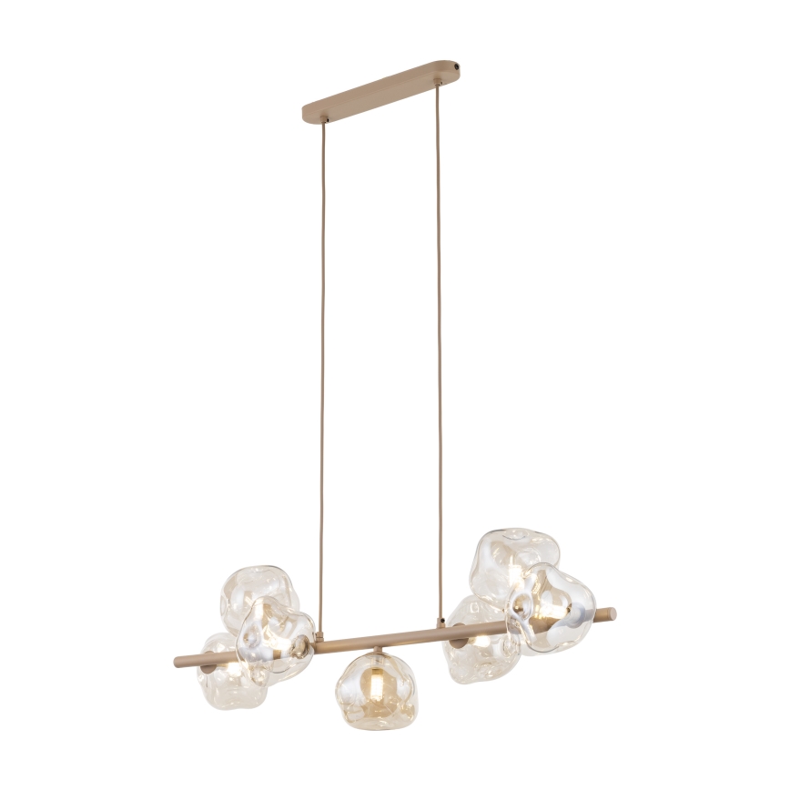 Brilagi - Kattokruunu vaijerilla VULCANO 7xG9/8W/230V beige/savunvärinen beige