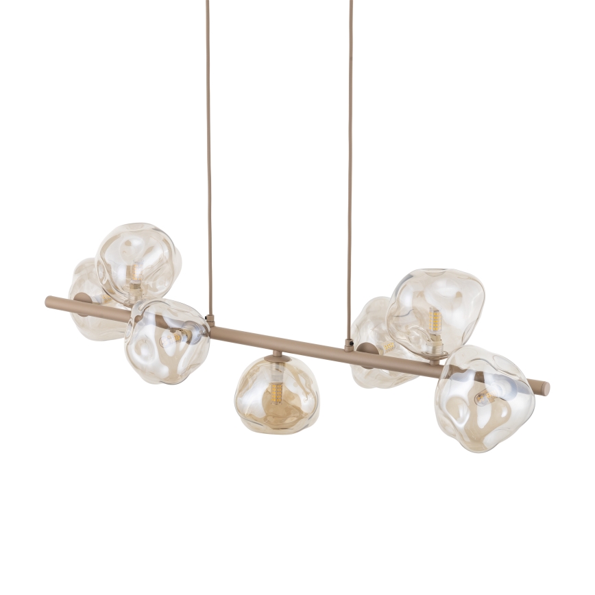 Brilagi - Kattokruunu vaijerilla VULCANO 7xG9/8W/230V beige/savunvärinen beige