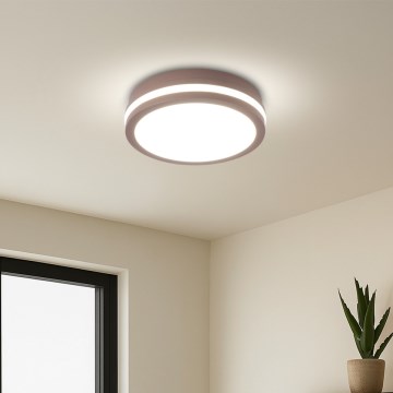 Brilagi - kattoon asennettava LED-ulkovalaisin liiketunnistimella BENE LED/18W/230V halkaisija 21,5 cm ruskea IP54