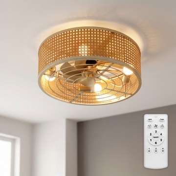 Brilagi - kattotuuletin 4xE27/40W/230V, Ø 50 cm, bambu + kaukosäädin