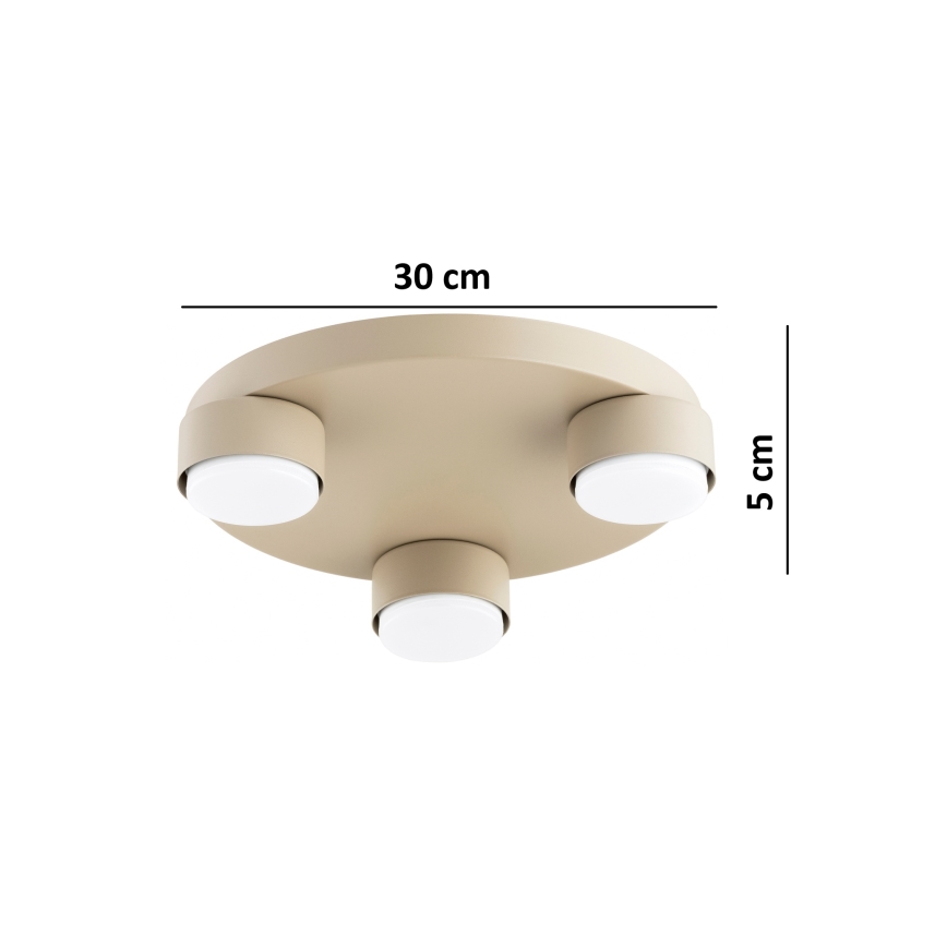 Brilagi - Kattovalaisin 3xGX53/12W/230V, halkaisija 30 cm, beige