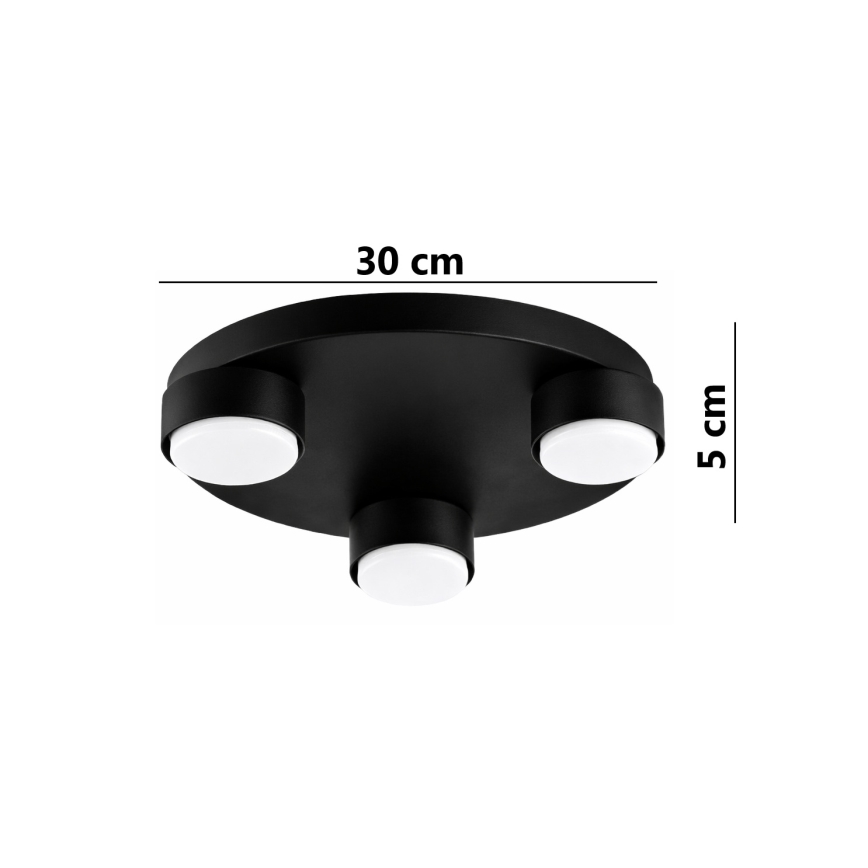 Brilagi - Kattovalaisin 3xGX53/12W/230V, Ø 30 cm, musta
