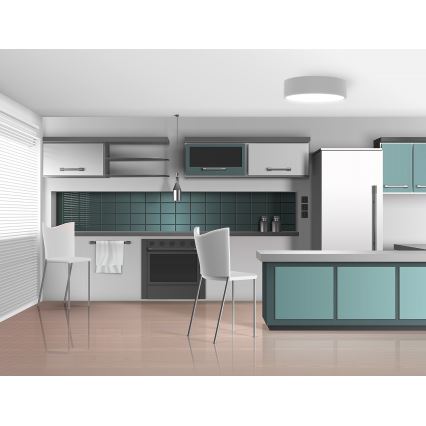 Brilagi - Kattovalaisin anturilla CLARE 2xE27/24W/230V halkaisija 30 cm harmaa