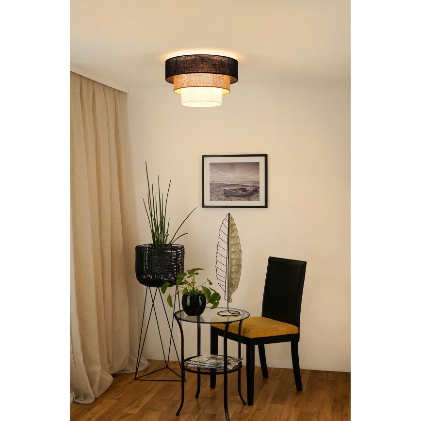 Brilagi - Kattovalaisin ASPEN LUNETA 1xE27/15W/230V halkaisija 45 cm musta/beige/kerma