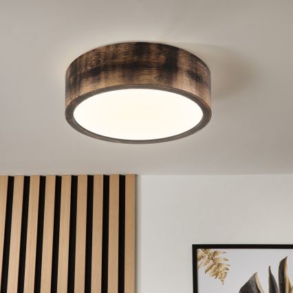 Brilagi - Kattovalaisin CARVALHO SMOKEY 1xE27/60W/230V tammi, halkaisija 27,5 cm