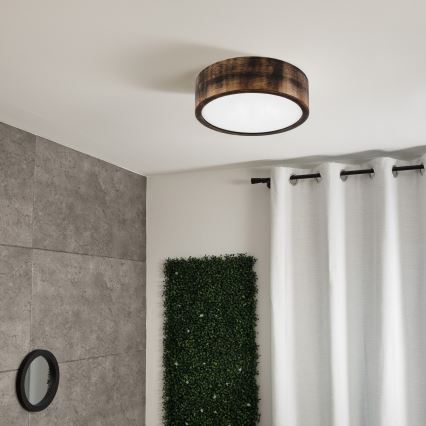 Brilagi - Kattovalaisin CARVALHO SMOKEY 1xE27/60W/230V tammi, halkaisija 27,5 cm