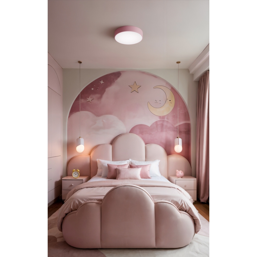 Brilagi - Kattovalaisin CLARE 3xE27/24W/230V halkaisija 40 cm vaaleanpunainen