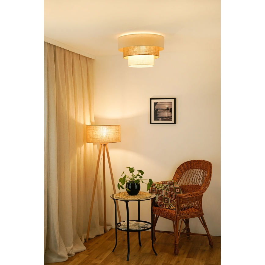 Brilagi - Kattovalaisin DENVER LUNETA 1xE27/15W/230V Ø 45 cm beige/ruskea/kerma