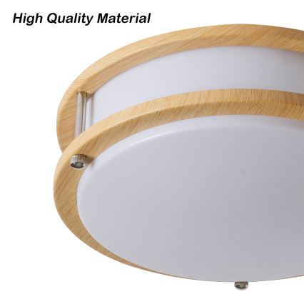 Brilagi - Kattovalaisin ELARO 2xE27/40W/230V halkaisija 26 cm puuviimeistely