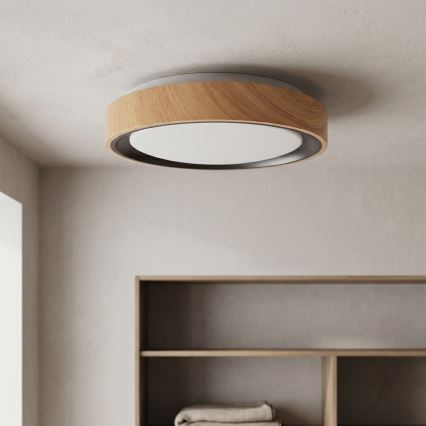 Brilagi - LED-kattovalaisin FLOCO LED/24W/230V halkaisija 30 cm puukuvio/musta