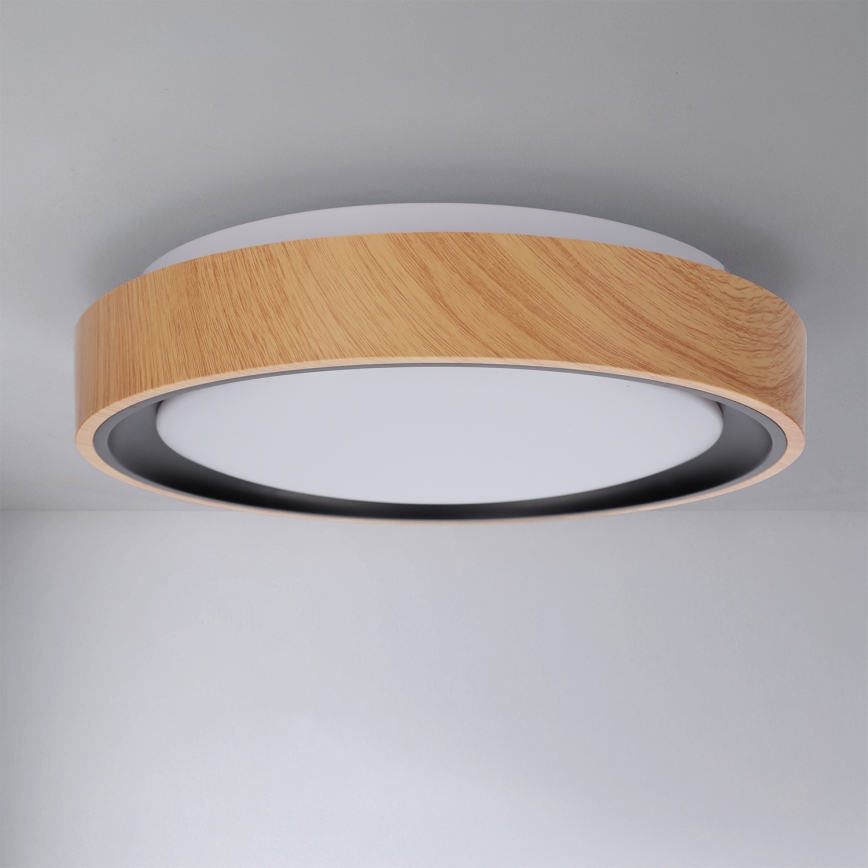 Brilagi - LED-kattovalaisin FLOCO LED/24W/230V halkaisija 30 cm puukuvio/musta