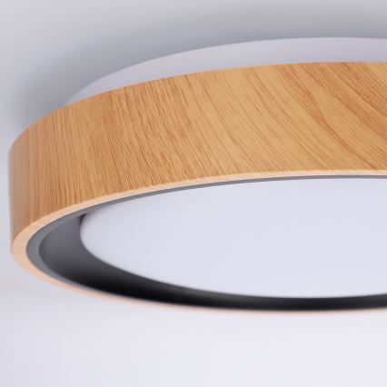 Brilagi - LED-kattovalaisin FLOCO LED/24W/230V halkaisija 30 cm puukuvio/musta