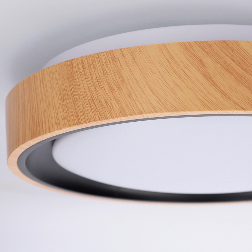 Brilagi - LED-kattovalaisin FLOCO LED/24W/230V halkaisija 30 cm puukuvio/musta