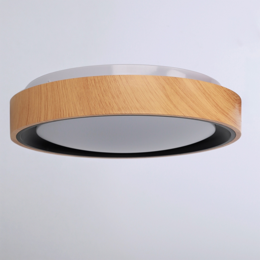 Brilagi - LED-kattovalaisin FLOCO LED/24W/230V halkaisija 30 cm puukuvio/musta