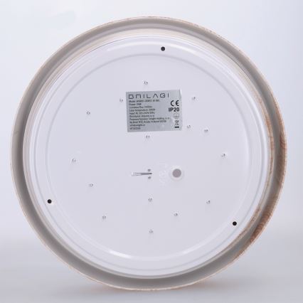 Brilagi - LED-kattovalaisin FLOCO LED/24W/230V halkaisija 30 cm puukuvio/musta