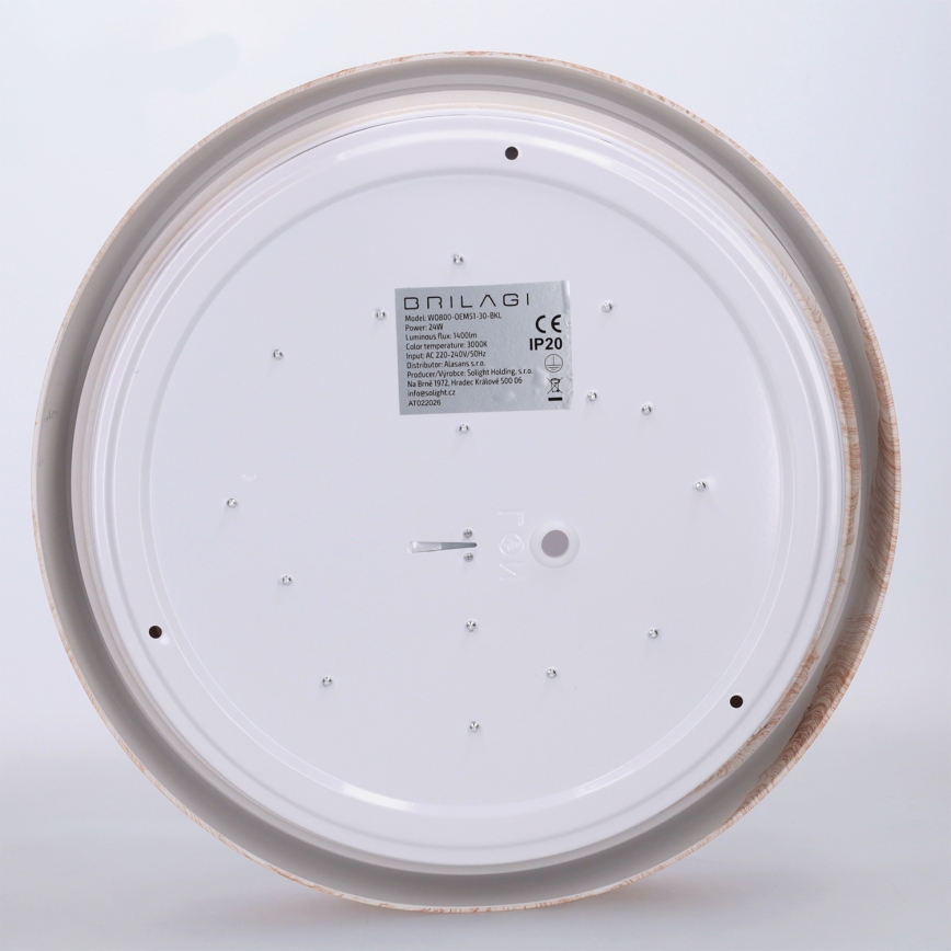 Brilagi - LED-kattovalaisin FLOCO LED/24W/230V halkaisija 30 cm puukuvio/musta
