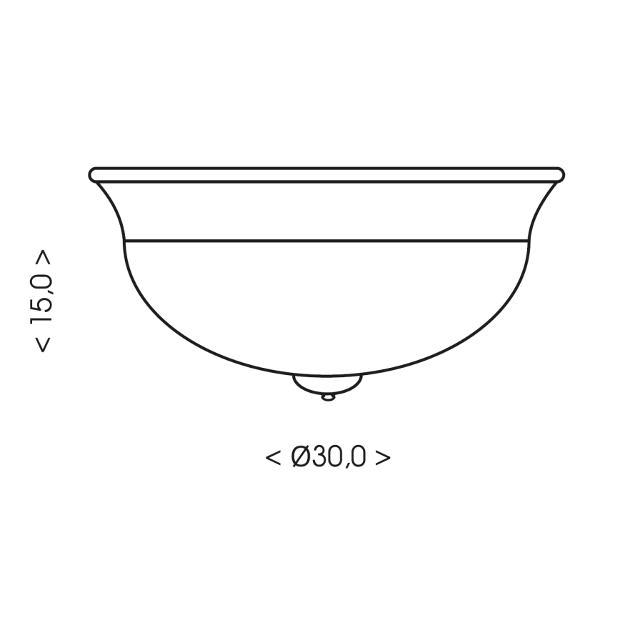 Brilagi - Kattovalaisin FRESCO 2xE27/40W/230V, halkaisija 30 cm, kuparinvärinen