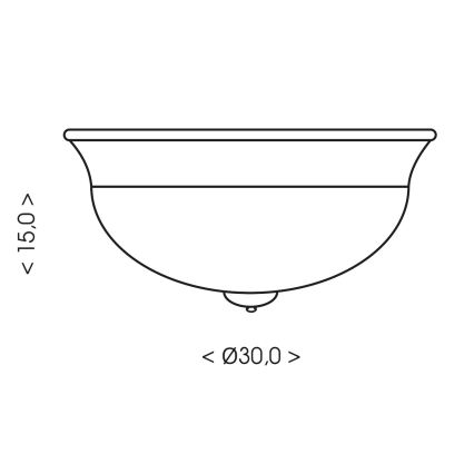 Brilagi - Kattovalaisin FRESCO 2xE27/40W/230V, Ø 30 cm, kultainen