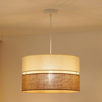 Brilagi - Kattovalaisin köydellä ROYAL YUTE 1xE27/15W/230V halkaisija 40 cm beige/kerma