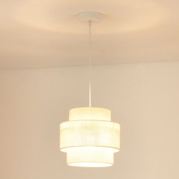 Brilagi - Kattovalaisin köydellä SPACE YUTE 1xE27/15W/230V halkaisija 25 cm kerma/valkoinen