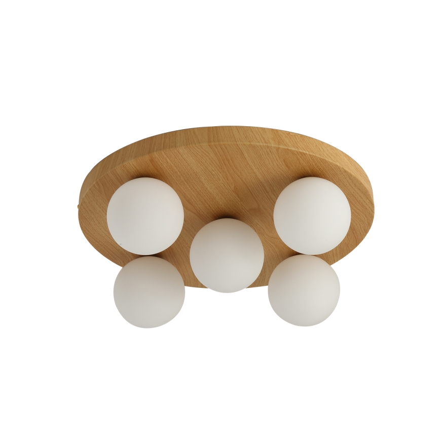 Brilagi - Kattovalaisin LUND WOOD 5xG9/9W/230V Ø 40 cm puu