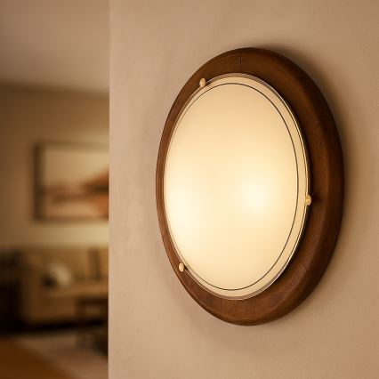 Brilagi - Kattovalaisin ORBIS, 1xE27/60W/230V, halkaisija 30 cm, mänty