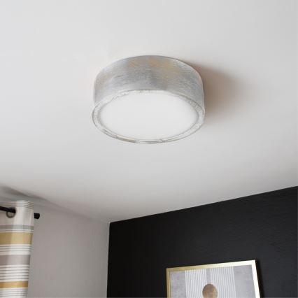 Brilagi - Kattovalaisin PINO 1xE27/15W/230V mänty/hopeanvärinen halkaisija 27,5 cm