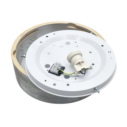 Brilagi - Kattovalaisin PINO 1xE27/15W/230V mänty/hopeanvärinen halkaisija 27,5 cm