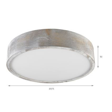 Brilagi - Kattovalaisin PINO 2xE27/15W/230V mänty/hopeanvärinen halkaisija 37,5 cm