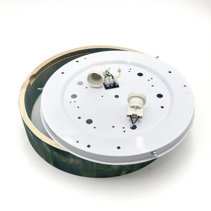 Brilagi - Kattovalaisin PINO 2xE27/15W/230V mänty/vihreä, halkaisija 37,5 cm