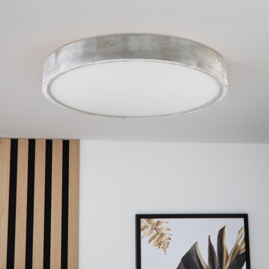 Brilagi - Kattovalaisin PINO 3xE27/15W/230V mänty/hopea, halkaisija 47,5 cm