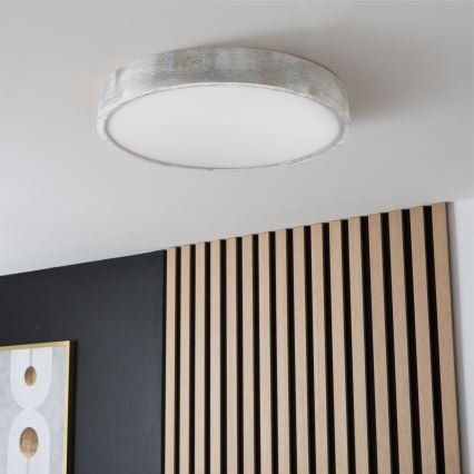 Brilagi - Kattovalaisin PINO 3xE27/15W/230V mänty/hopea, halkaisija 47,5 cm