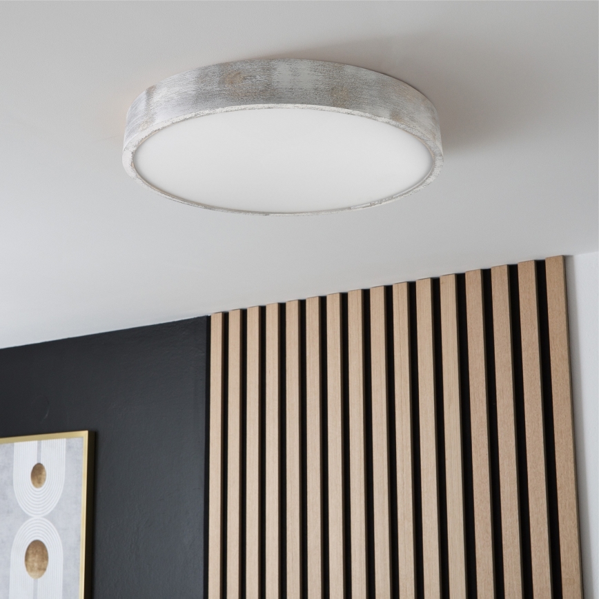 Brilagi - Kattovalaisin PINO 3xE27/15W/230V mänty/hopea, halkaisija 47,5 cm