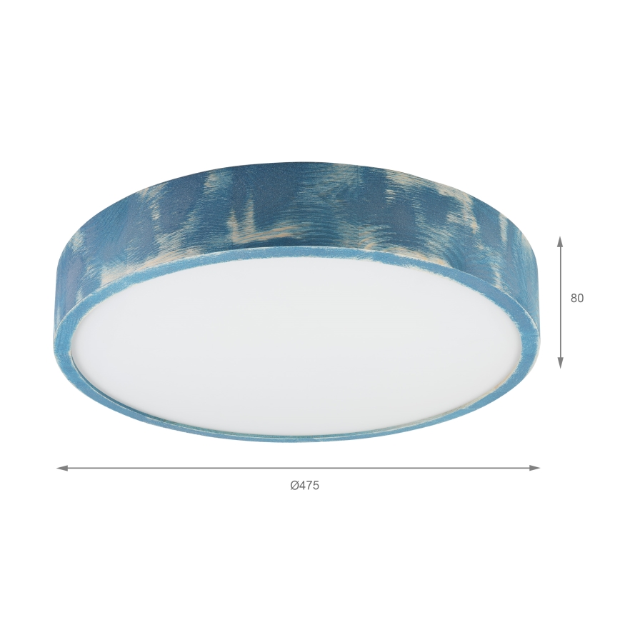 Brilagi - Kattovalaisin PINO 3xE27/15W/230V, mänty/sininen, halkaisija 47,5 cm