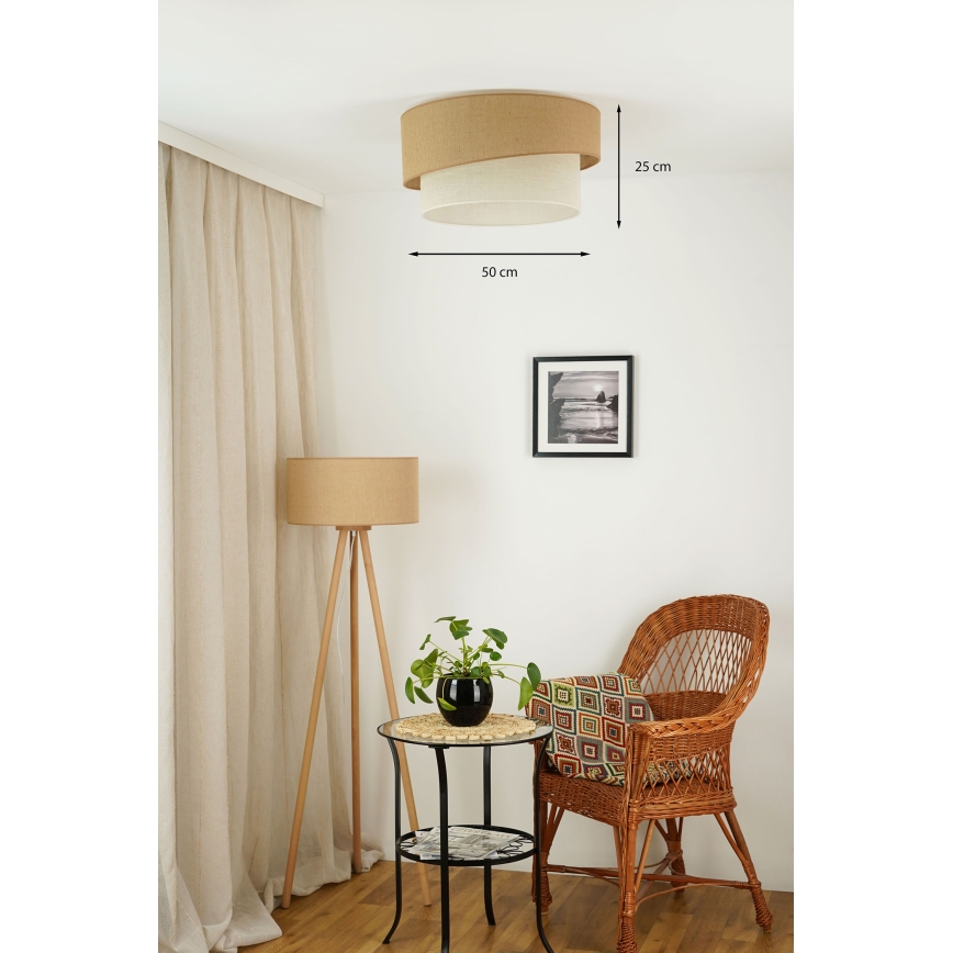 Brilagi - Kattovalaisin SHINE 1xE27/15W/230V Ø 50 cm beige/kerma