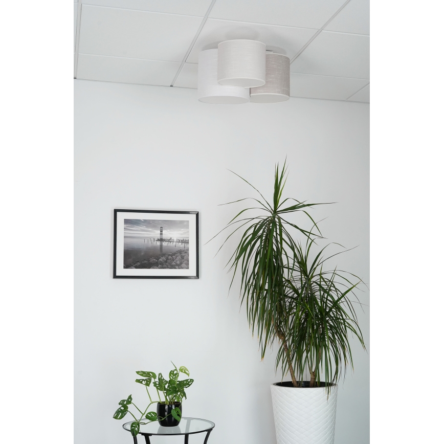 Brilagi - Kattovalaisin SNAKE 3xE27/15W/230V 50x57 cm harmaa/kerma