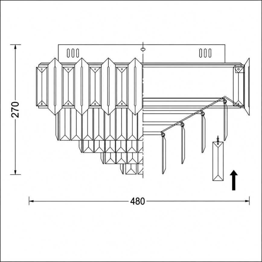 BRILAGI - Kattovalaisin SPECTRA 5xE14/40W/230V halkaisija 48 cm musta