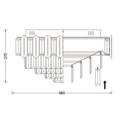 Brilagi - Kattovalaisin SPECTRA 5xE14/40W/230V Ø 48 cm, kultainen