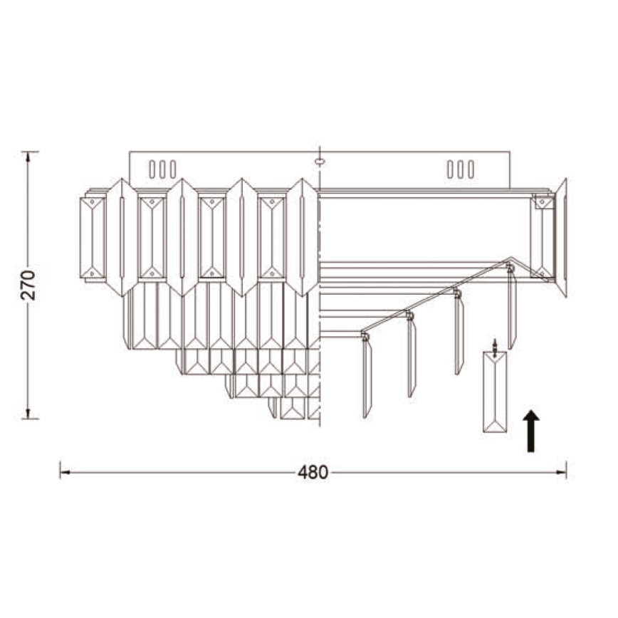 Brilagi - Kattovalaisin SPECTRA 5xE14/40W/230V Ø 48 cm, kultainen