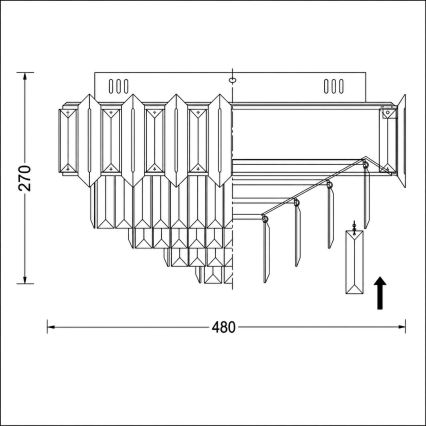 BRILAGI - Kattovalaisin SPECTRA 5xE14/40W/230V Ø 48 cm, kultainen