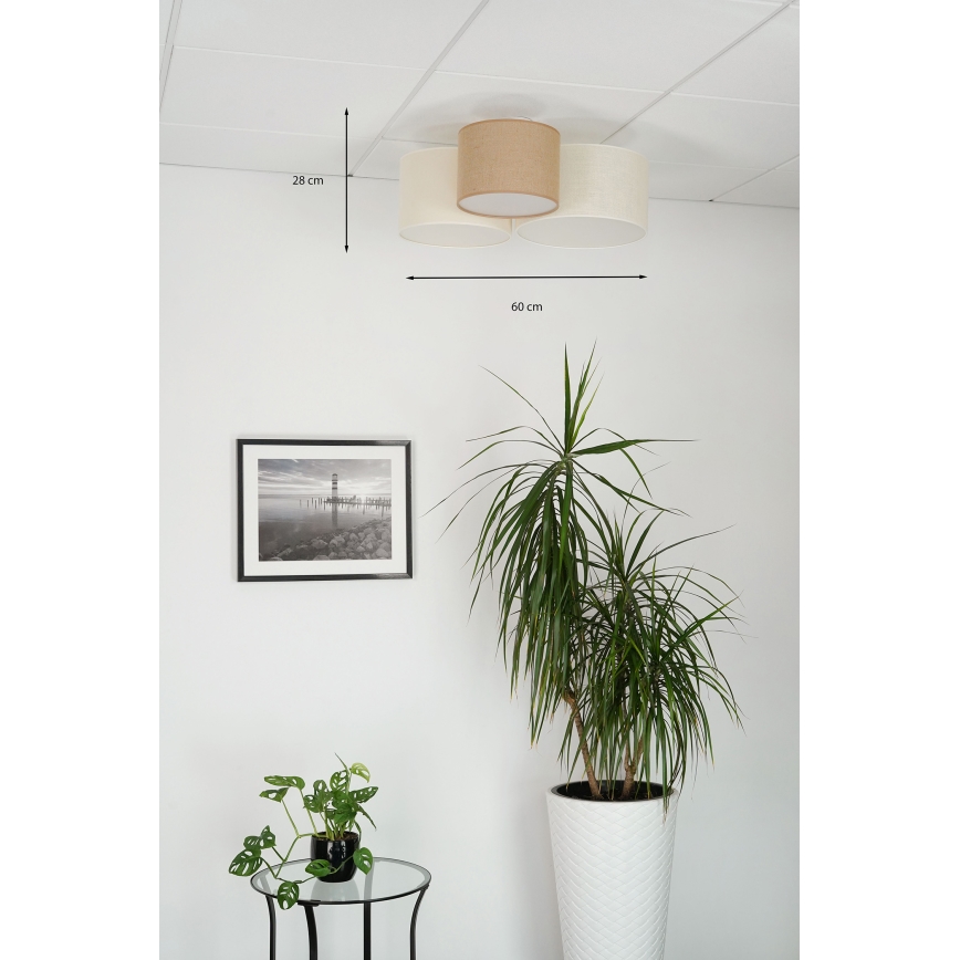 Brilagi - Kattovalaisin SPIDER 3xE27/15W/230V 60x70 cm beige/kerma