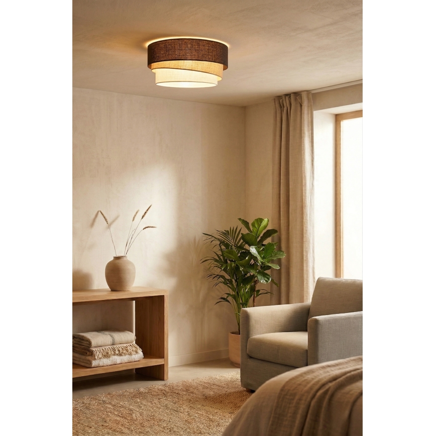 Brilagi - Kattovalaisin TRIO 1xE27/60W/230V, halkaisija 40 cm, ruskea/beige/valkoinen