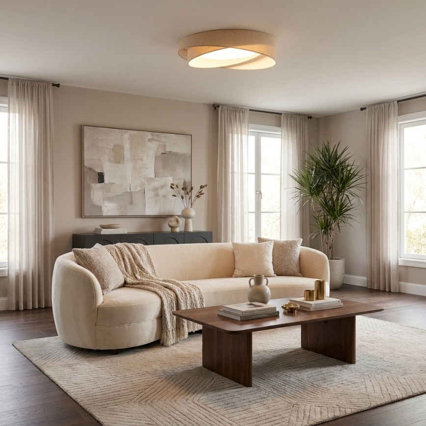 BRILAGI - Kattovalaisin VELVET TWIST LED/24W/230V 4000K halkaisija 55 cm beige