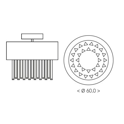 Brilagi - Kattovalaisin VERVE 6xE14/40W/230V, halkaisija 60 cm, kultainen