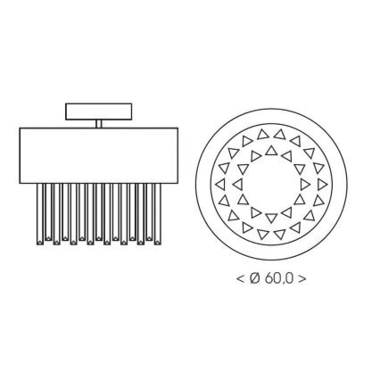 BRILAGI - Kattovalaisin VERVE 6xE14/40W/230V, halkaisija 60 cm, kultainen