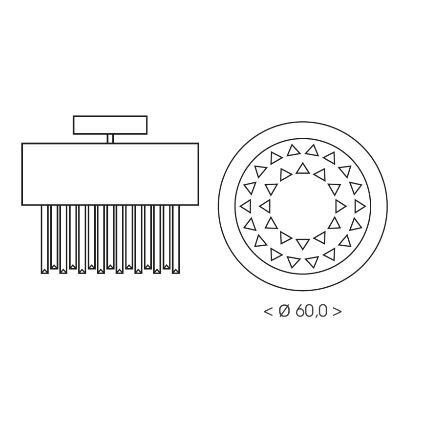 Brilagi - kattovalaisin VERVE 6xE14/40W/230V halkaisija 60 cm musta