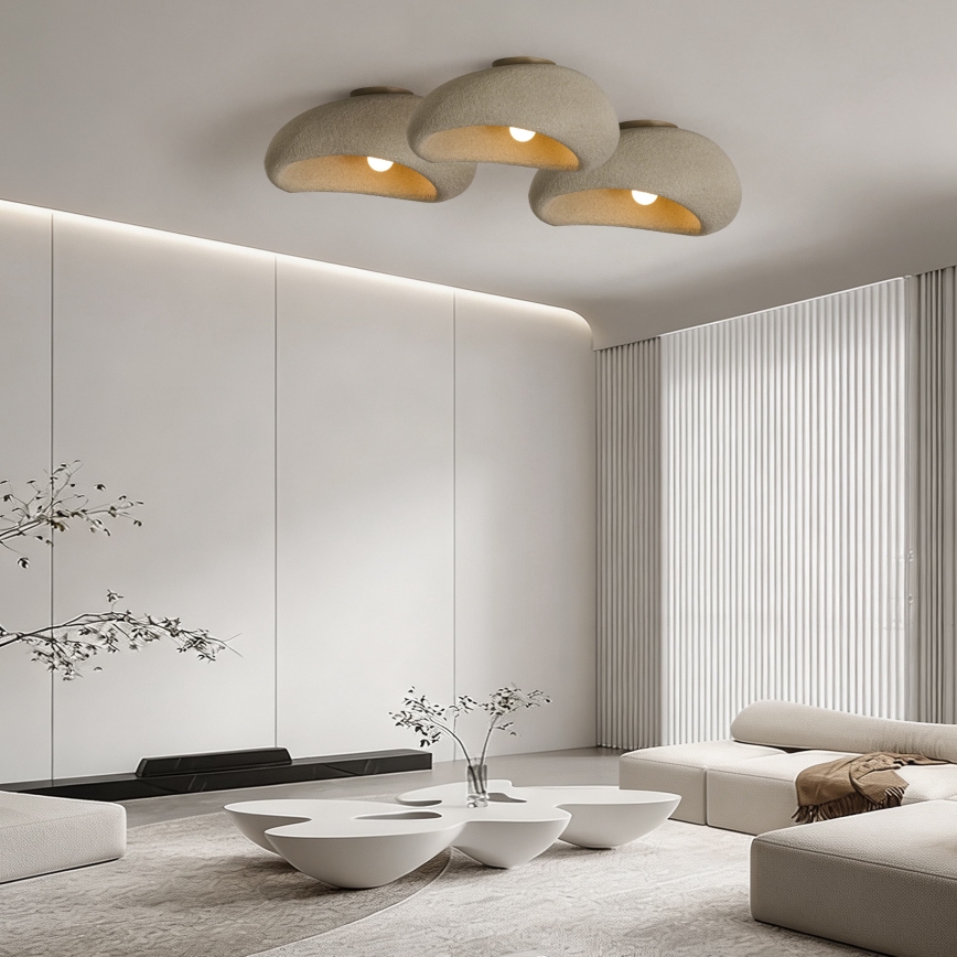 BRILAGI - Kattovalaisin WABI SABI 1xE27/60W/230V, halkaisija 50 cm, beige