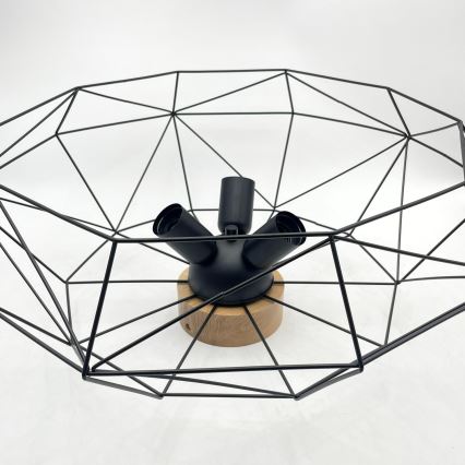 Brilagi - Kattovalaisin WOODY BASKET 3xE27/60W/230V, halkaisija 60 cm, tammi