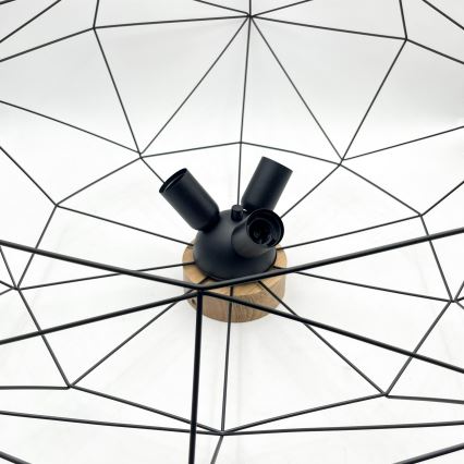 Brilagi - Kattovalaisin WOODY BASKET 3xE27/60W/230V halkaisija 80 cm tammi